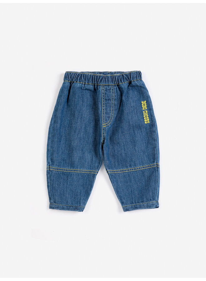 Bobo Choses | taxi saurus tag denim pants | midnight blue