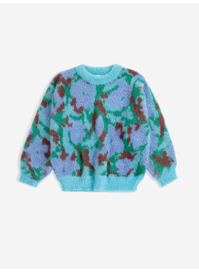 Bobo Choses | watercolor all over jacquard jumper | green