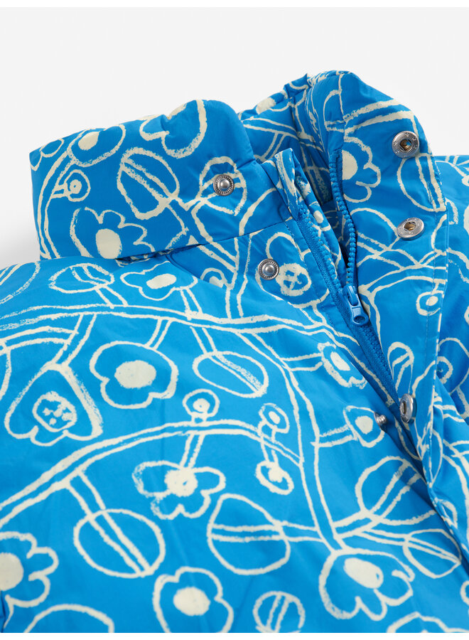 Bobo Choses | sketchy flowers all over anorak | blue