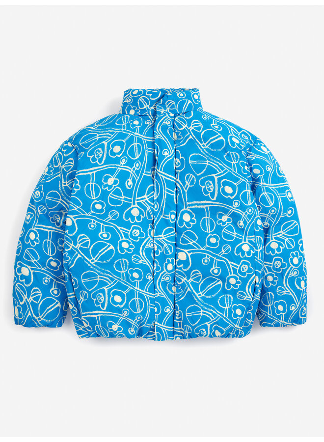 Bobo Choses | sketchy flowers all over anorak | blue