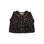 Piupiuchick | peter pan collar blouse | black w/ flowers