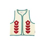 Piupiuchick | waistcoat | ecru w/ embroidered red flowers
