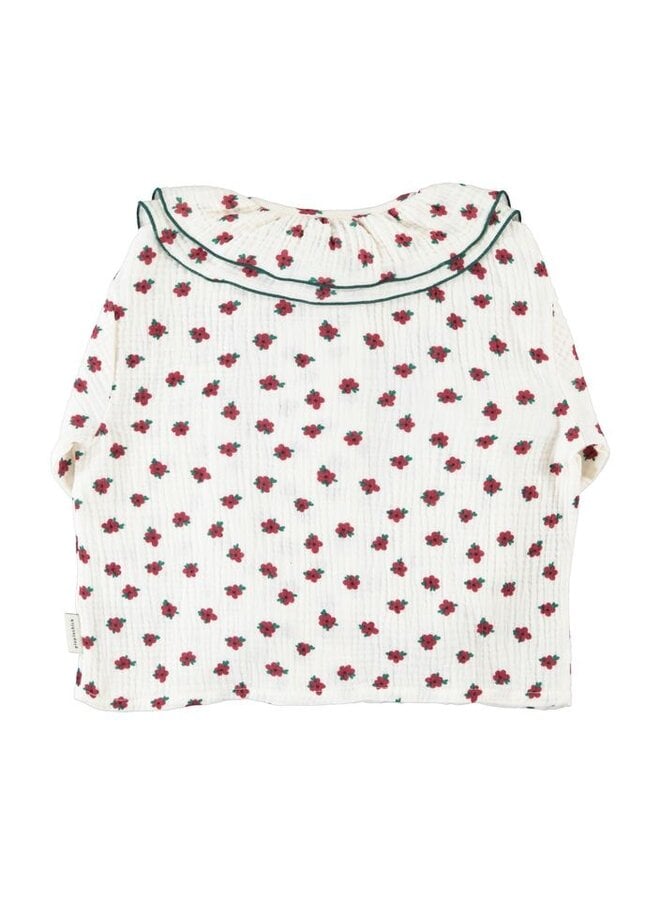 Piupiuchick | blouse w/ double collar | ecru w/ little flowers