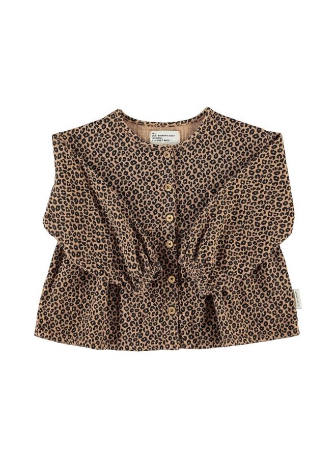 Piupiuchick | blouse | brown w/ animal print