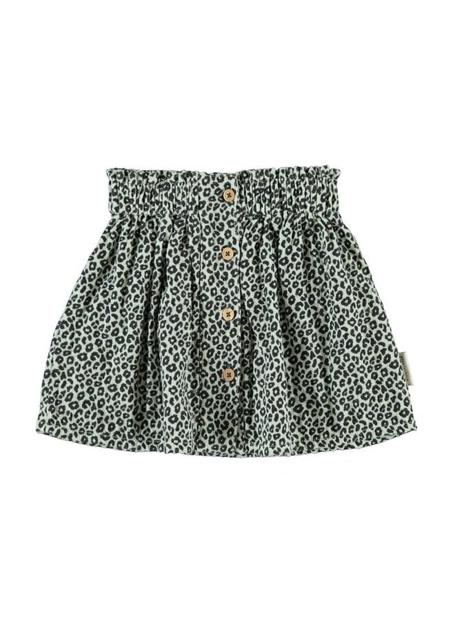Piupiuchick | short skirt | mint green w/ animal print
