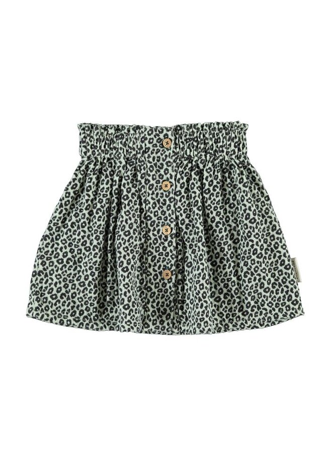 Piupiuchick | short skirt | mint green w/ animal print