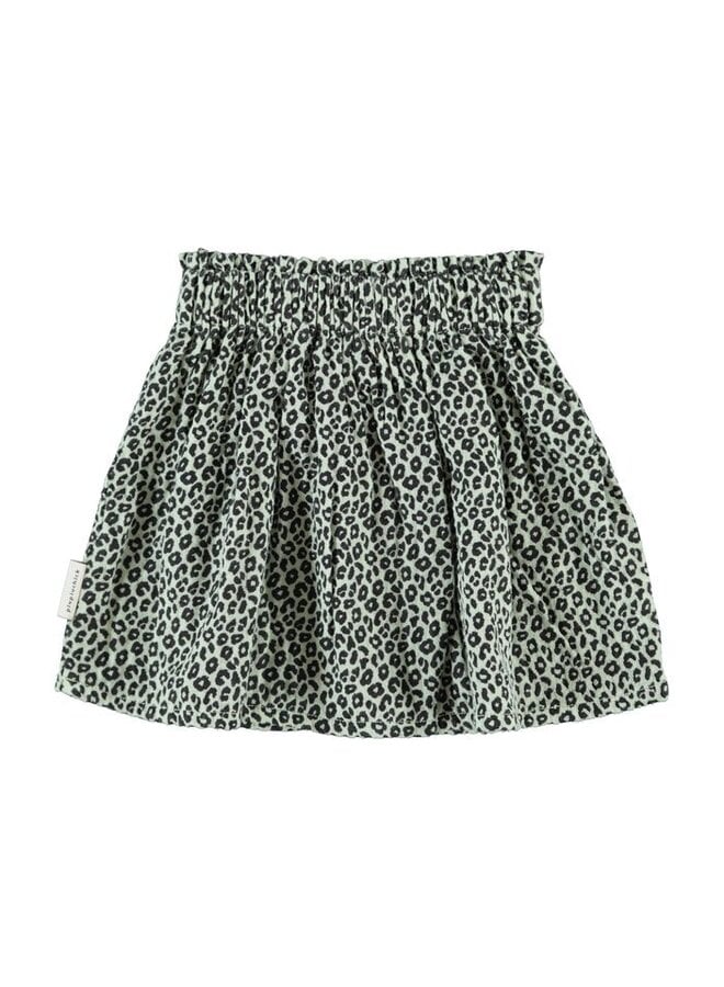 Piupiuchick | short skirt | mint green w/ animal print
