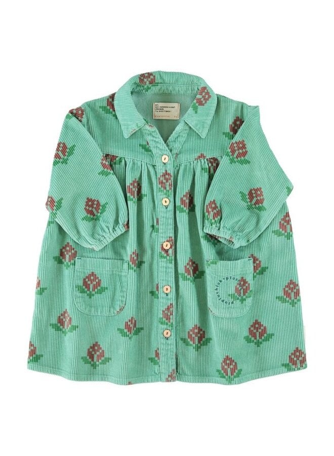 Piupiuchick | short dress | green w/ big flowers