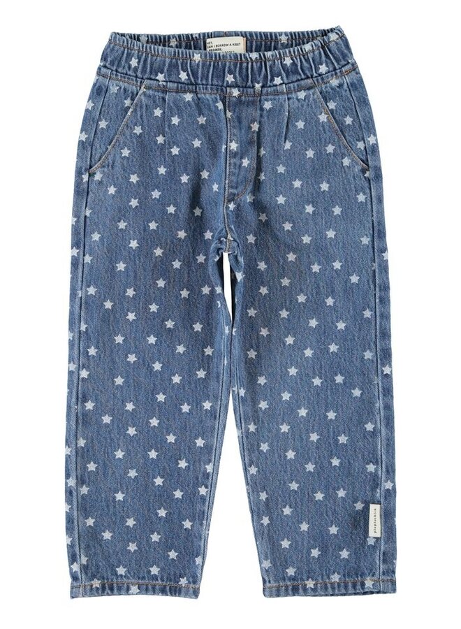 Piupiuchick | trousers | washed navy denim w/ stars