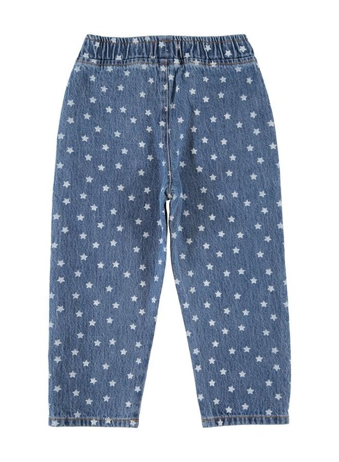 Piupiuchick | trousers | washed navy denim w/ stars
