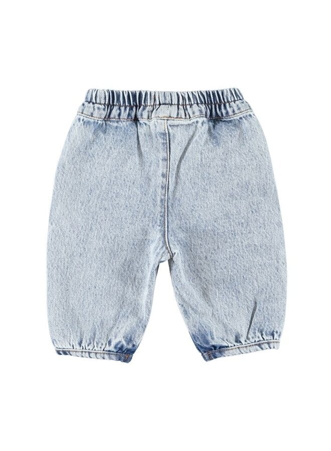 Piupiuchick | baby trousers | fadded light blue denim