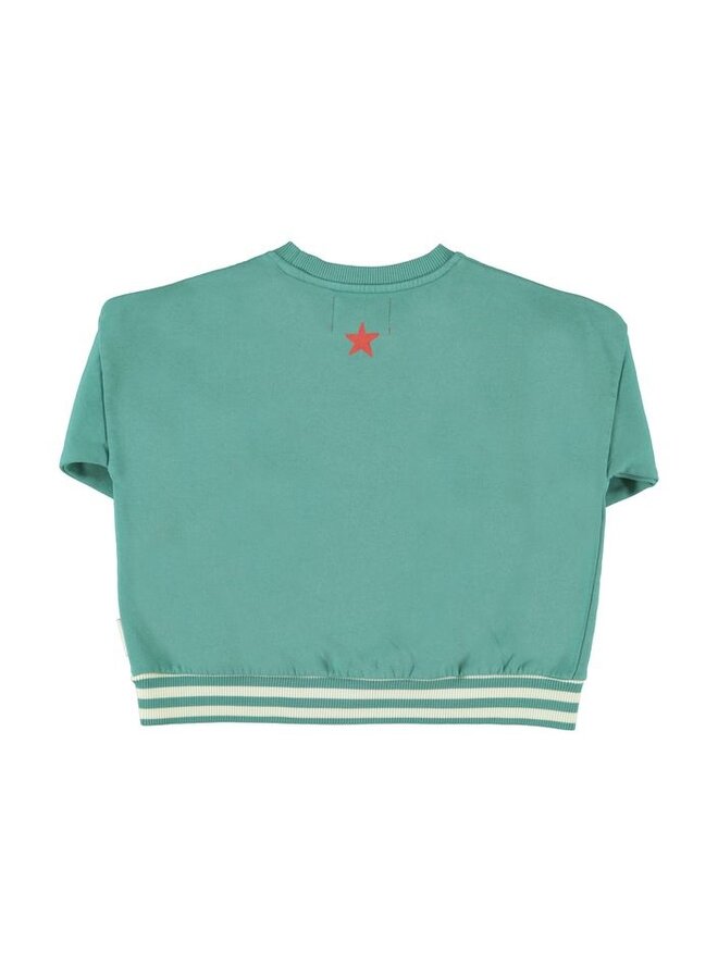 Piupiuchick | sweatshirt | green w/ "here we go" print