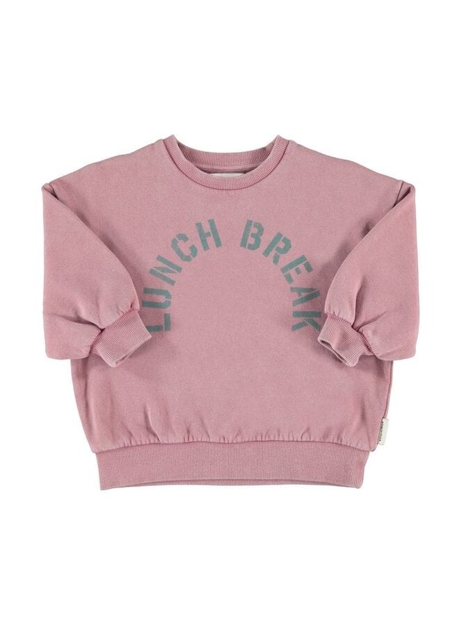 Piupiuchick | oversized sweatshirt | pink w/ "lunch break" print