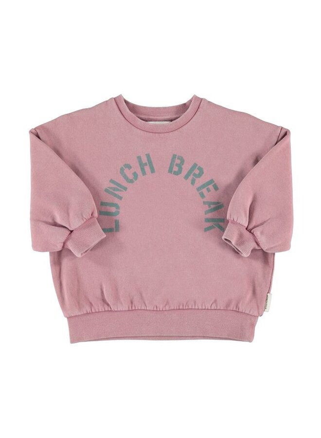Piupiuchick | oversized sweatshirt | pink w/ "lunch break" print