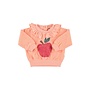 Piupiuchick | baby sweatshirt w/ collar | pink w/ apple print