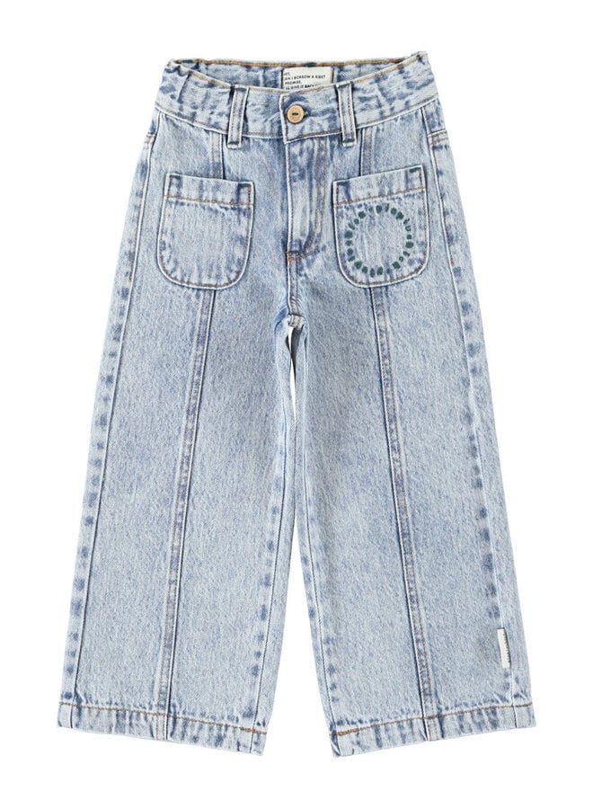 Piupiuchick | flare trousers | fadded light blue denim