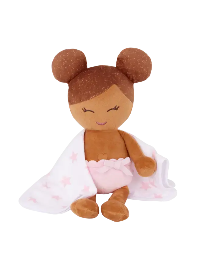 Lullababy | plush girl bath doll brown hair & accessory