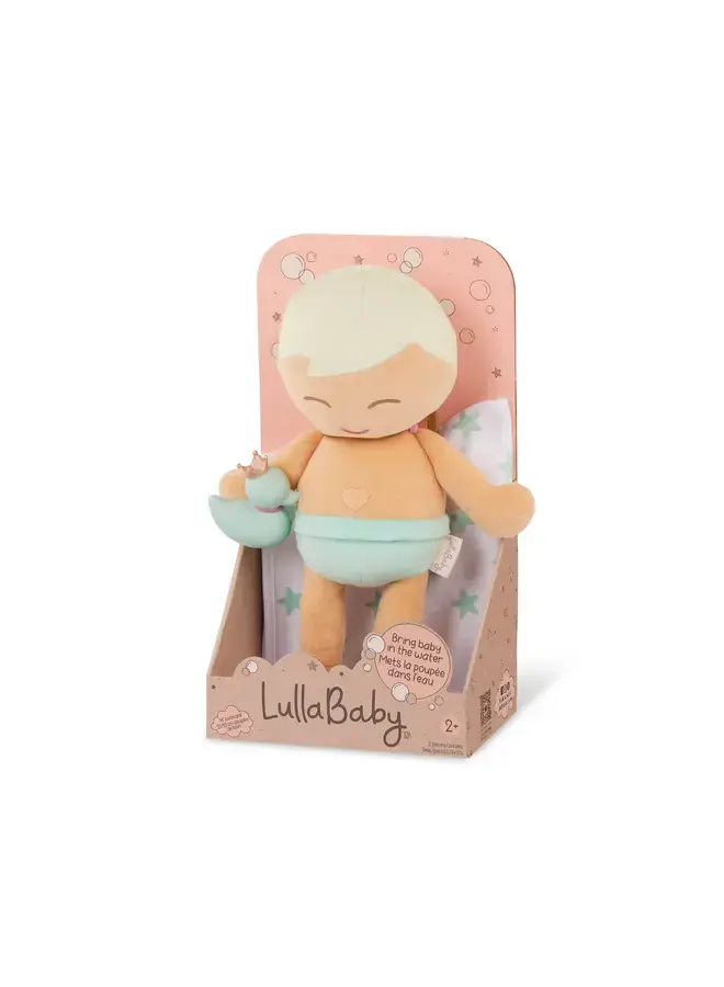 Lullababy | plush boy bath doll blonde hair & accessory