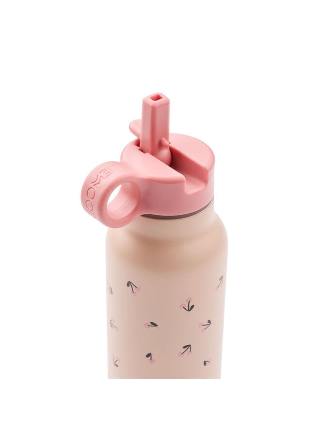 Liewood | falk water bottle 350ml | mini cherry heart/rosey