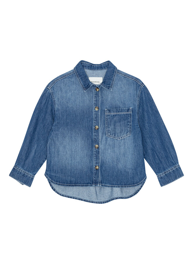 Brunobruno nation | ina denim shirt | mid blue denim