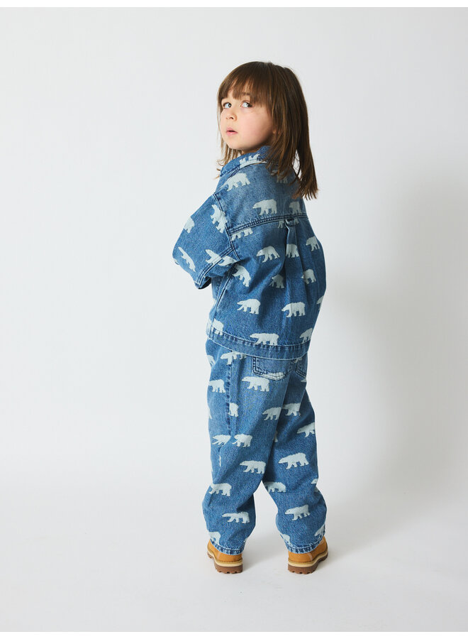 Brunobruno nation | sena aop overshirt | mid blue polar bear aop