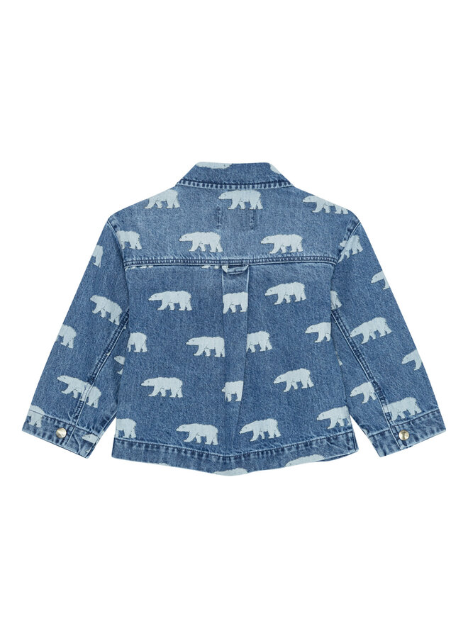 Brunobruno nation | sena aop overshirt | mid blue polar bear aop