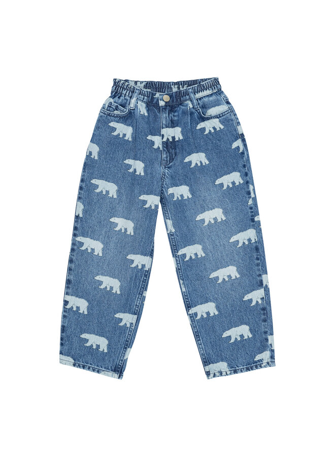 Brunobruno nation | dorethy aop jeans | mid blue polar bear aop