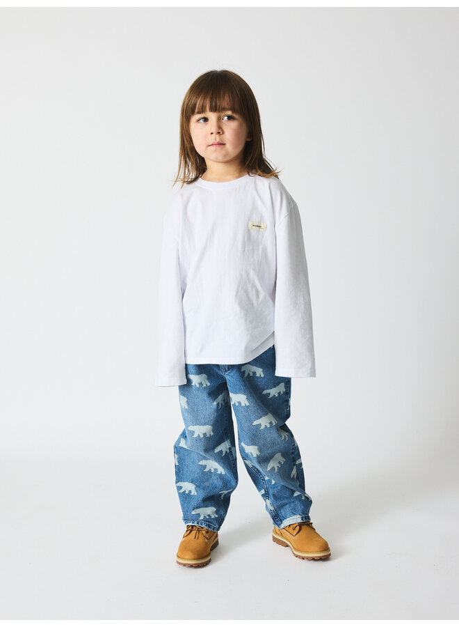 Brunobruno nation | dorethy aop jeans | mid blue polar bear aop
