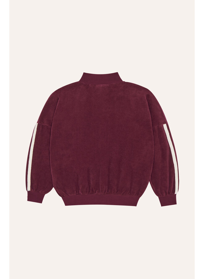 The Campamento | burgundy color block sweatshirt | burgundy