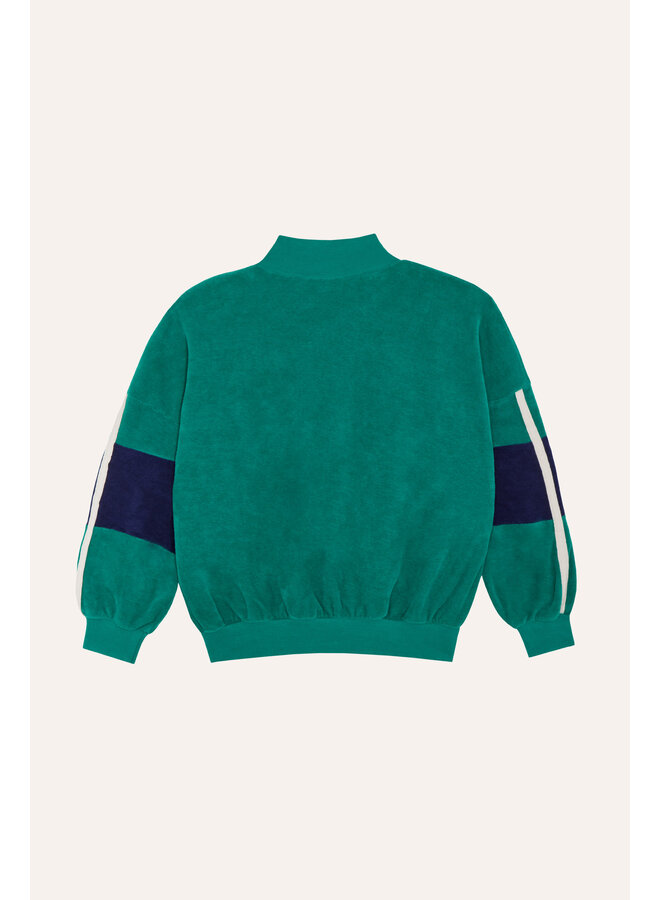The Campamento | green color block sweatshirt | green