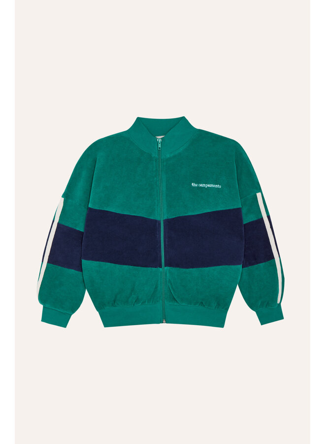 The Campamento | green color block sweatshirt | green