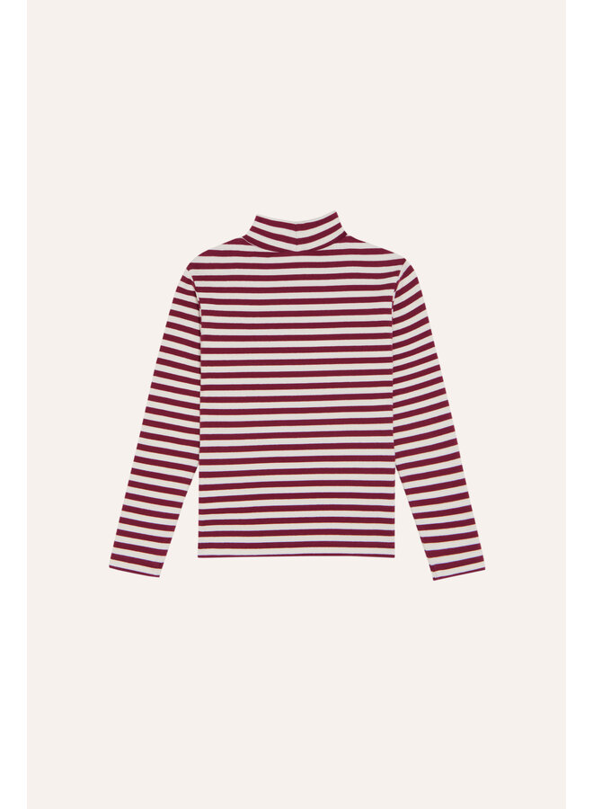 The Campamento | burgundy stripes turtle neck tshirt | burgundy