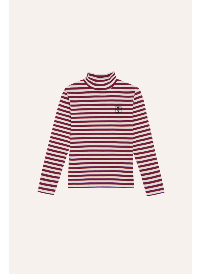 The Campamento | burgundy stripes turtle neck tshirt | burgundy