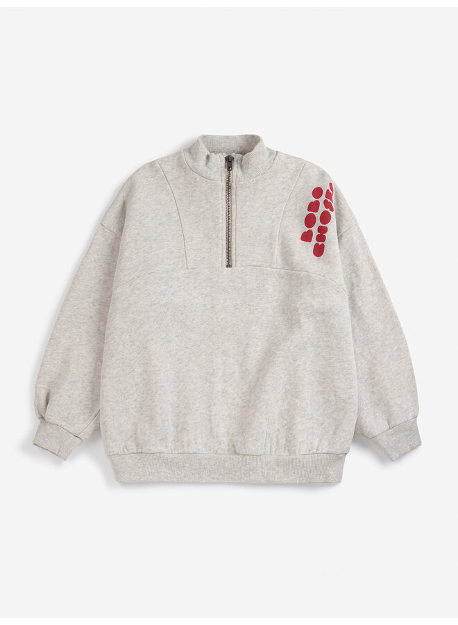 Bobo Choses | bobo choses bolder half zipped sweatshirt | light heather grey