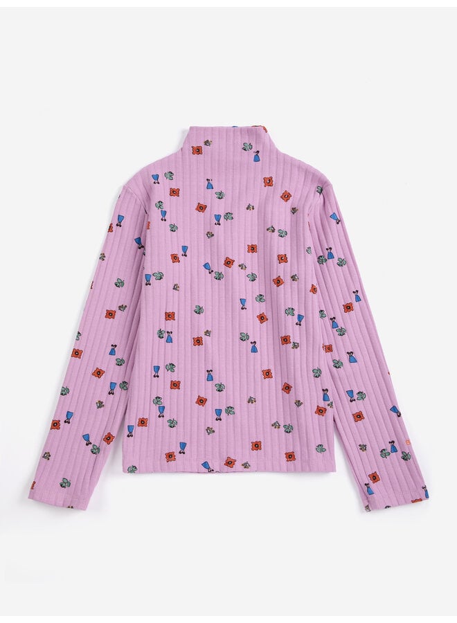 Bobo Choses | blossom all over turtleneck t-shirt | pink