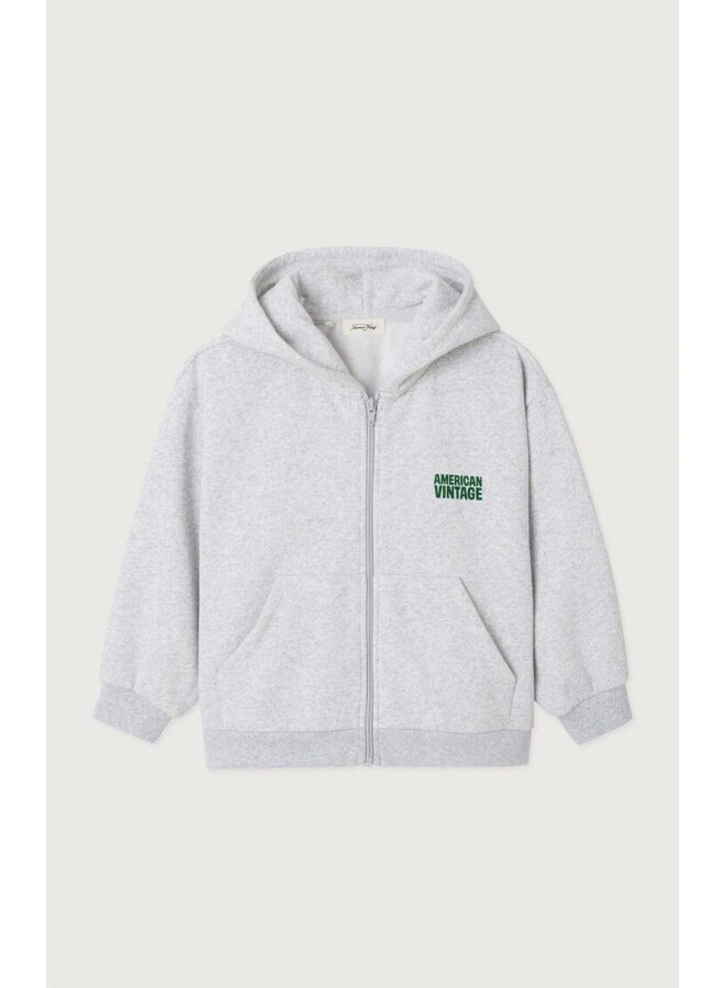 American Vintage | baptown sweater capuchon | gris chine