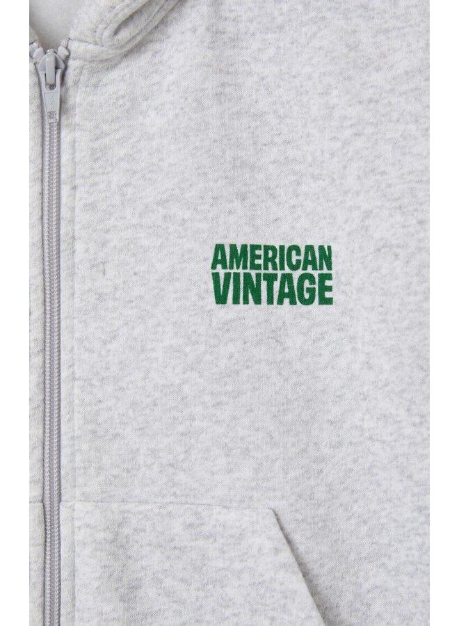 American Vintage | baptown sweater capuchon | gris chine