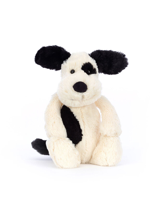 Jellycat | bashful rufferty black & cream puppy original
