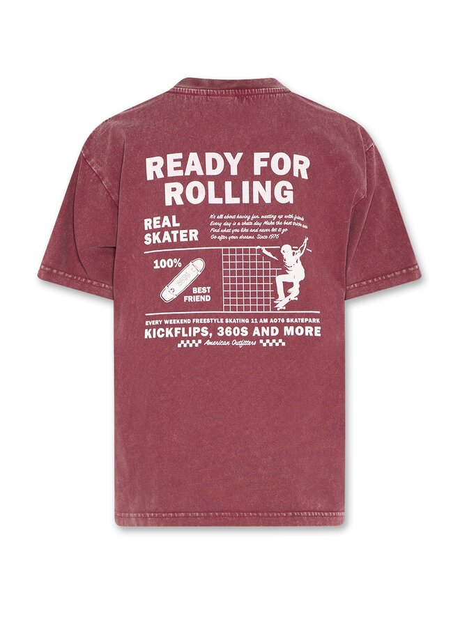 AO76 | kanje t-shirt skater  | bordeaux