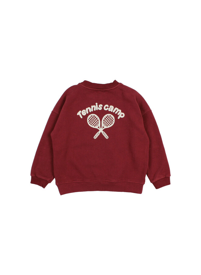 Buho | tennis sweatshirt | pomegranate