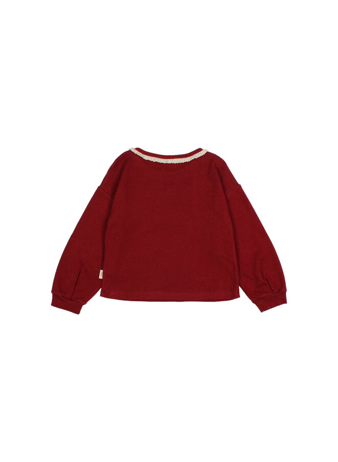 Buho | soft rib girly t-shirt | pomegranate