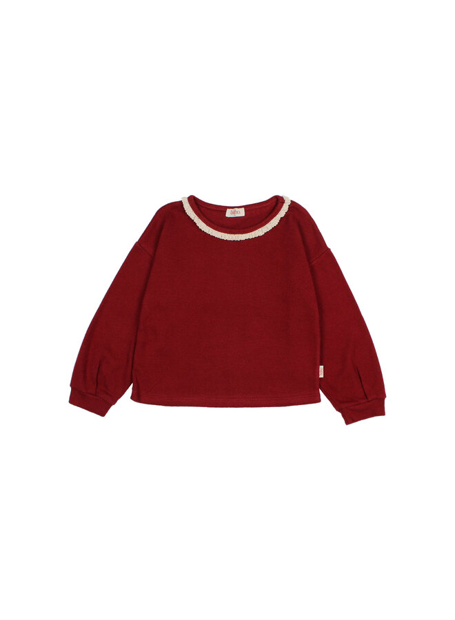 Buho | soft rib girly t-shirt | pomegranate
