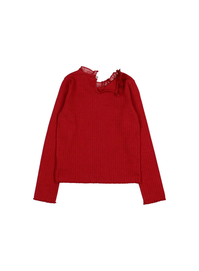 Buho | ruffle t-shirt | cherry