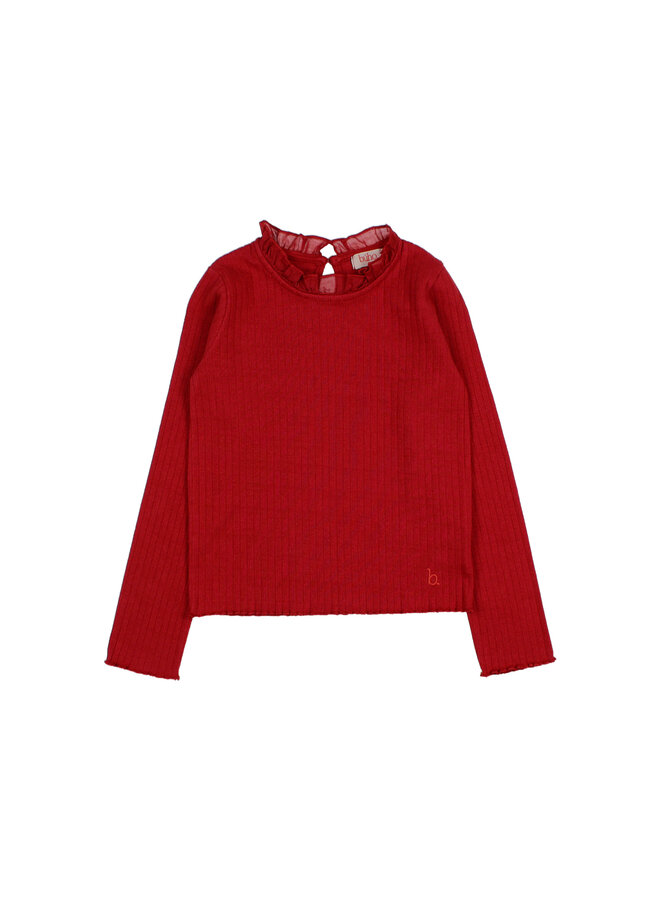 Buho | ruffle t-shirt | cherry
