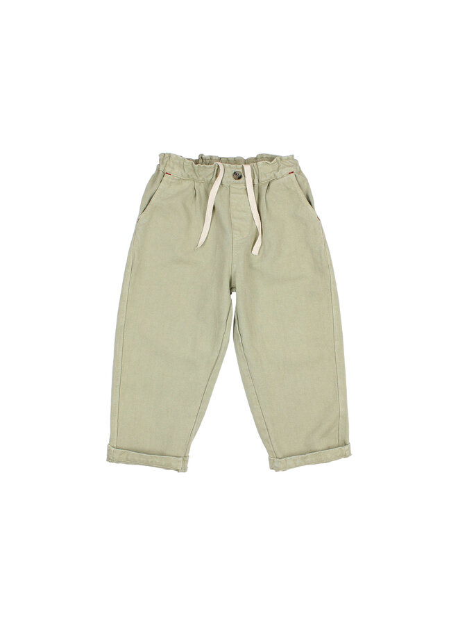 Buho | drill pants | green tea