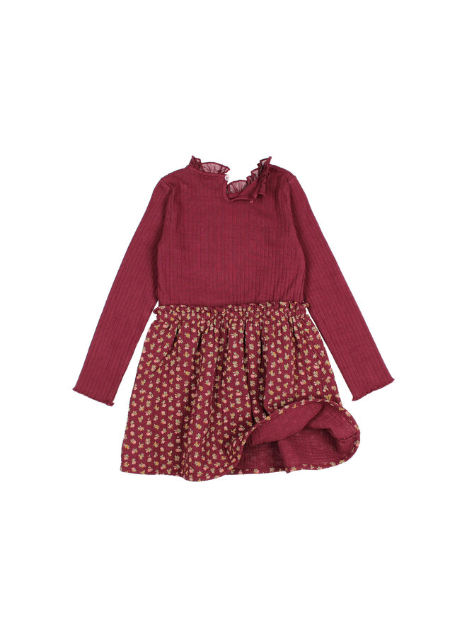 Buho | cottage combi dress | pomegranate