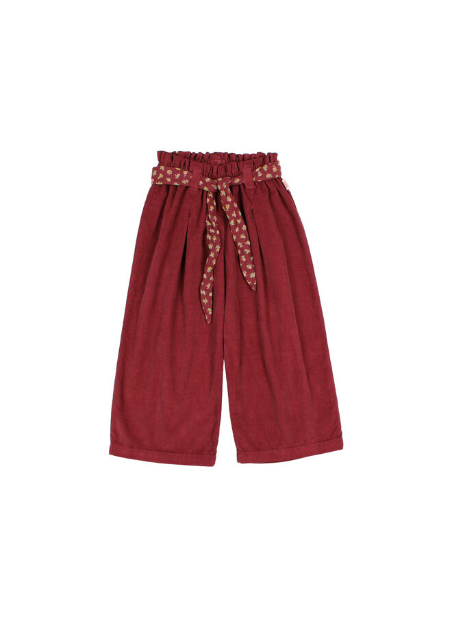 Buho | soft velour girly pants | pomegranate