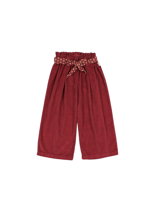 Buho | soft velour girly pants | pomegranate