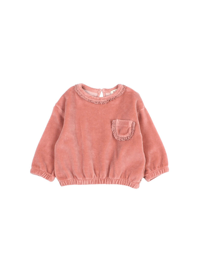 Buho | bb velvet sweatshirt | peony
