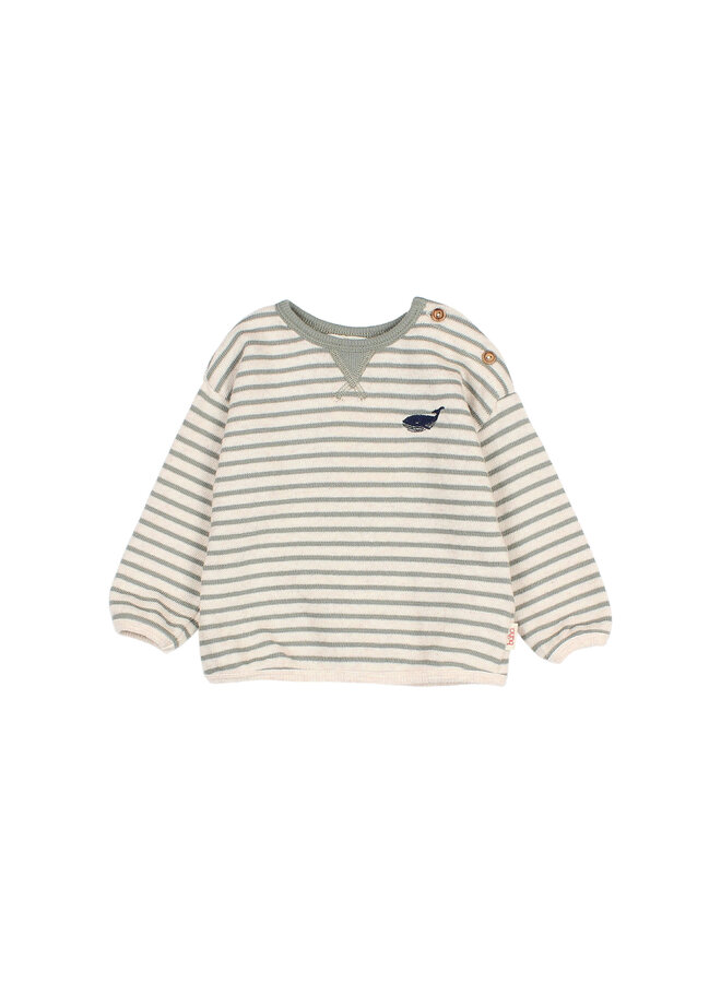 Buho | bb soft stripes sweatshirt | eucalyptus